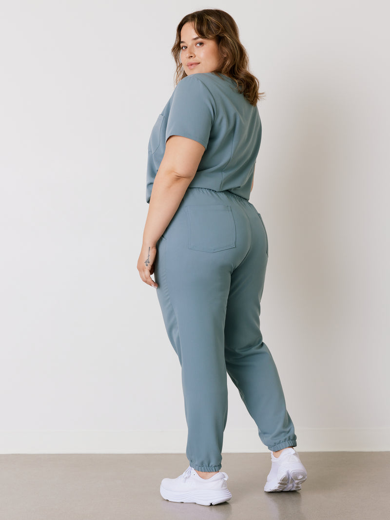 ROSIE RE-GARDE™ - GRIS OCÉAN - Jogger Scrub Pants - SILVADUR™||ROSIE RE-GARDE™ - GRIS OCÉAN - Pantalon Jogger - SILVADUR™