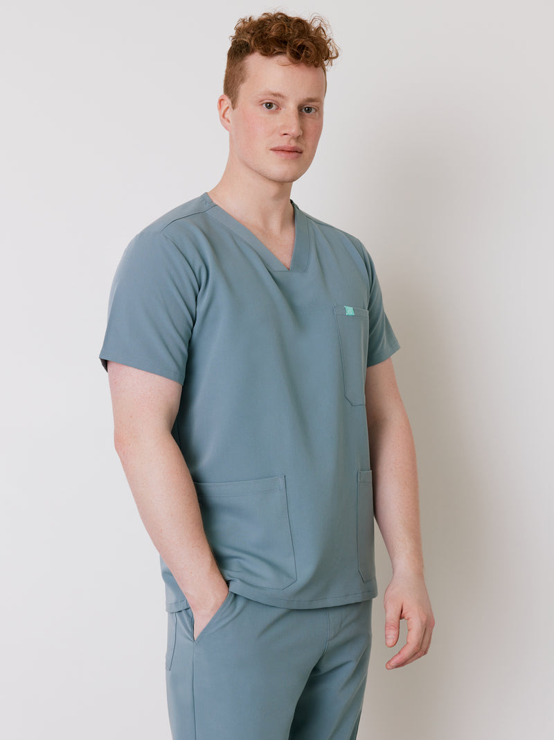 ZACK RE-GARDE™ - GRIS OCÉAN - Three Pockets Men's Scrub Top - SILVADUR™ - FINAL SALE||ZACK RE-GARDE™ - GRIS OCÉAN - Haut Trois Poches - SILVADUR™ - VENTE FINALE