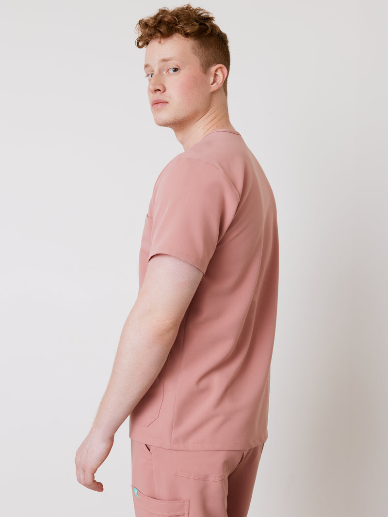 ZACK RE-GARDE™ - BLUSH - Three Pockets Men's Scrub Top - SILVADUR™||ZACK RE-GARDE™ - BLUSH - Haut Trois Poches - SILVADUR™