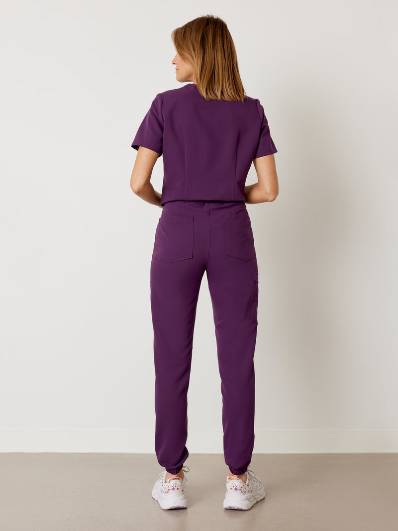 ROSIE RE-GARDE™ - AUBERGINE - Jogger Scrub Pants - SILVADUR™||ROSIE RE-GARDE™ - AUBERGINE - Pantalon Jogger - SILVADUR™