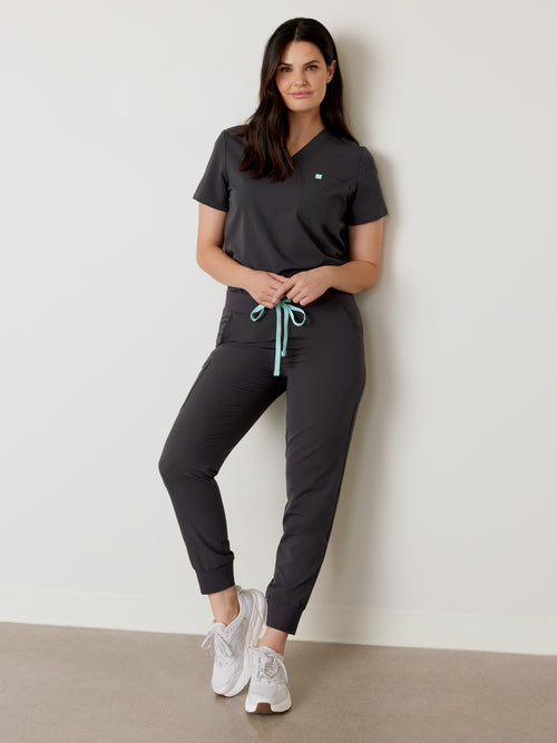 DEMI RE-GARDE™ - CHARBON - Jogger Scrub Pants - SILVADUR™||DEMI RE-GARDE™ - CHARBON - Pantalon Jogger - SILVADUR™