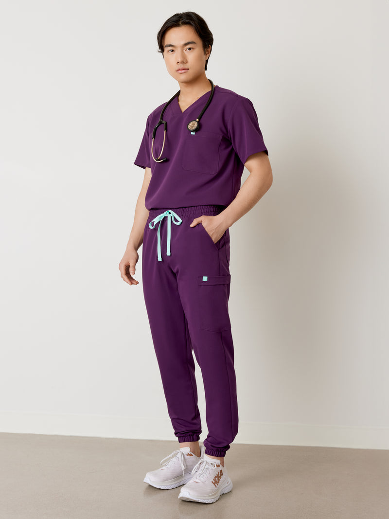 WILLIAM RE-GARDE™ - AUBERGINE - Men's Jogger Pants - SILVADUR™||WILLIAM RE-GARDE™ - AUBERGINE - Pantalon Jogger - SILVADUR™