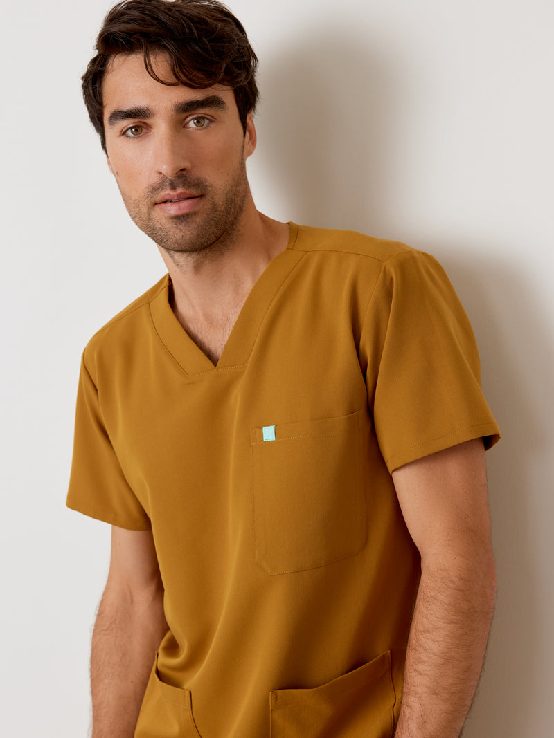 ZACK RE-GARDE™ - BRONZE - Three Pockets Men's Scrub Top - SILVADUR™||ZACK RE-GARDE™ - BRONZE - Haut Trois Poches - SILVADUR™