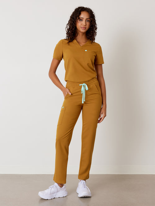 JULIETA RE-GARDE™ - BRONZE - Straight Cut Scrub Pants - SILVADUR™||JULIETA RE-GARDE™ - BRONZE - Pantalon Coupe Droite - SILVADUR™