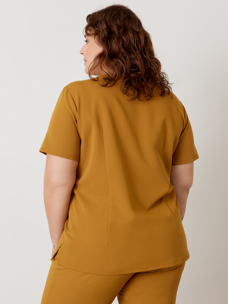 GABRIELLE RE-GARDE™ - BRONZE - One Pocket Scrub Top - SILVADUR™||GABRIELLE RE-GARDE™ - BRONZE - Haut Une Poche - SILVADUR™