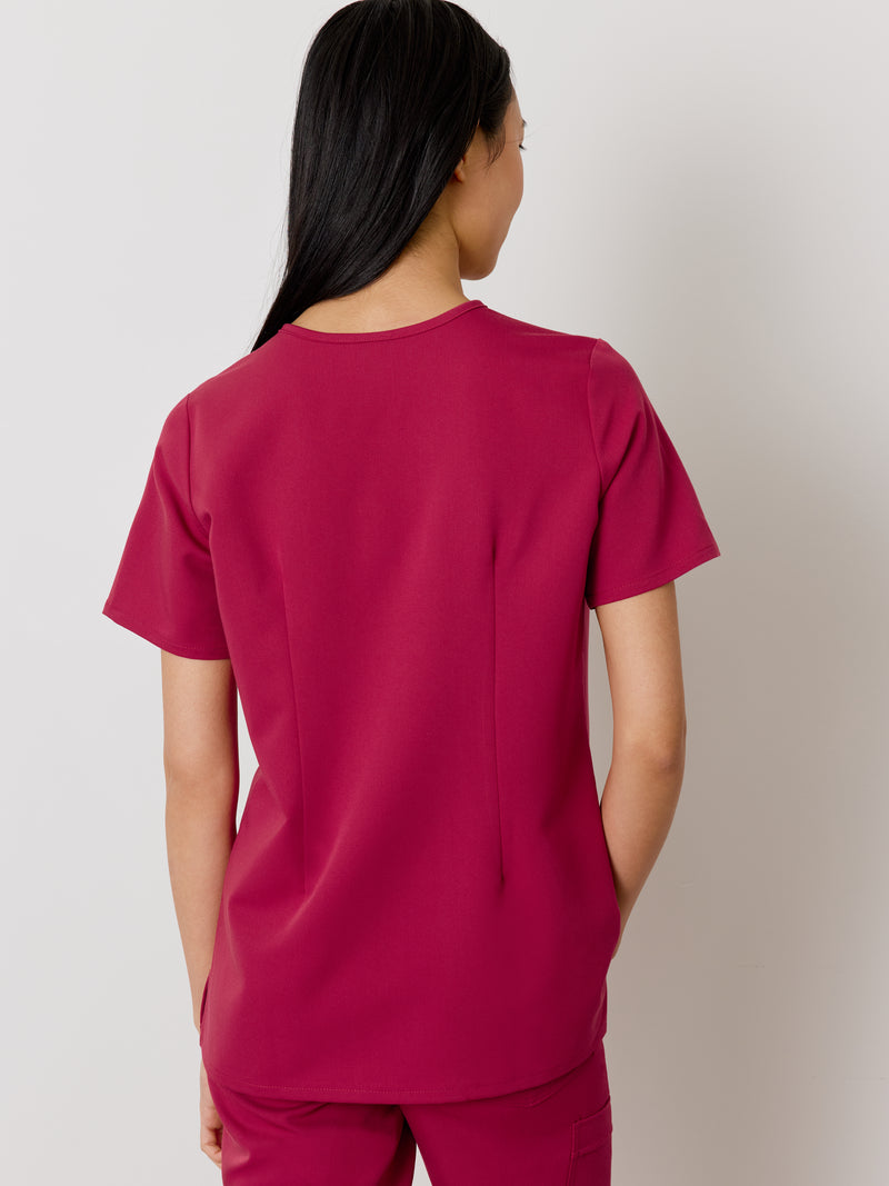 GABRIELLE RE-GARDE™ - BAIE SAUVAGE - One Pocket Scrub Top - SILVADUR™||GABRIELLE RE-GARDE™ - BAIE SAUVAGE - Haut Une Poche - SILVADUR™