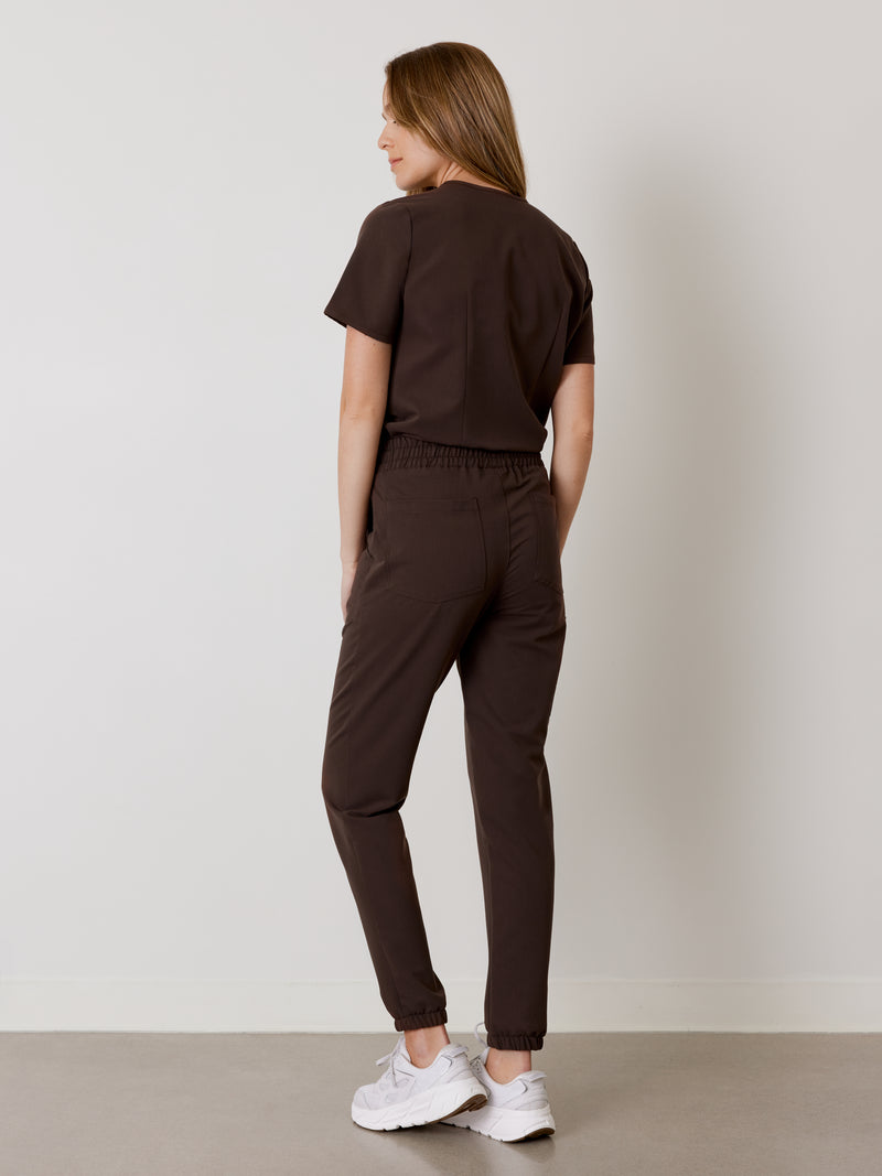 ROSIE RE-GARDE™ - CHOCOLAT - Jogger Scrub Pants - SILVADUR™||ROSIE RE-GARDE™ - CHOCOLAT - Pantalon Jogger - SILVADUR™