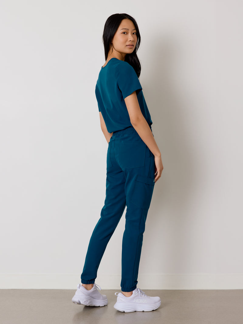 ROSIE RE-GARDE™ - BLEU OPALE - Jogger Scrub Pants - SILVADUR™||ROSIE RE-GARDE™ - BLEU OPALE - Pantalon Jogger - SILVADUR™