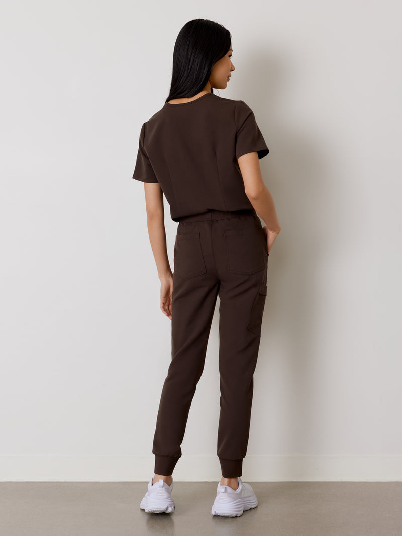 DEMI RE-GARDE™ - CHOCOLAT - Jogger Scrub Pants - SILVADUR™||DEMI RE-GARDE™ - CHOCOLAT - Pantalon Jogger - SILVADUR™