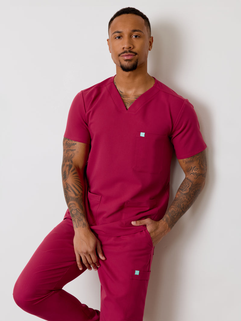 ZACK RE-GARDE™ - BAIE SAUVAGE - Three Pockets Men's Scrub Top - SILVADUR™||ZACK RE-GARDE™ - BAIE SAUVAGE - Haut Trois Poches - SILVADUR™