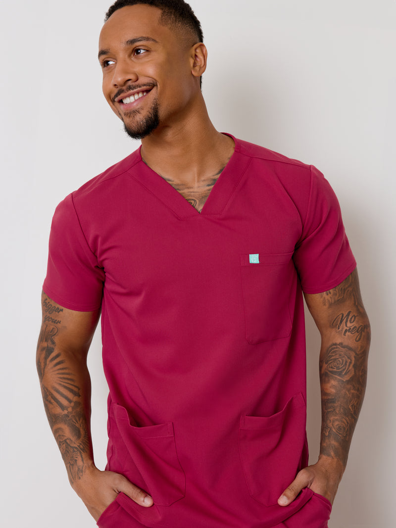 ZACK RE-GARDE™ - BAIE SAUVAGE - Three Pockets Men's Scrub Top - SILVADUR™||ZACK RE-GARDE™ - BAIE SAUVAGE - Haut Trois Poches - SILVADUR™