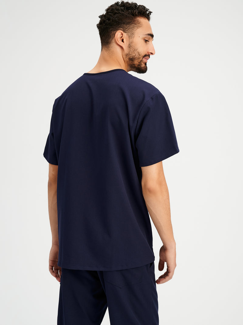 ZACK RE-GARDE™ - BLEU MYSTIQUE - Three Pockets Men's Scrub Top - FINAL SALE||ZACK RE-GARDE™ - BLEU MYSTIQUE - Haut Trois Poches - VENTE FINALE