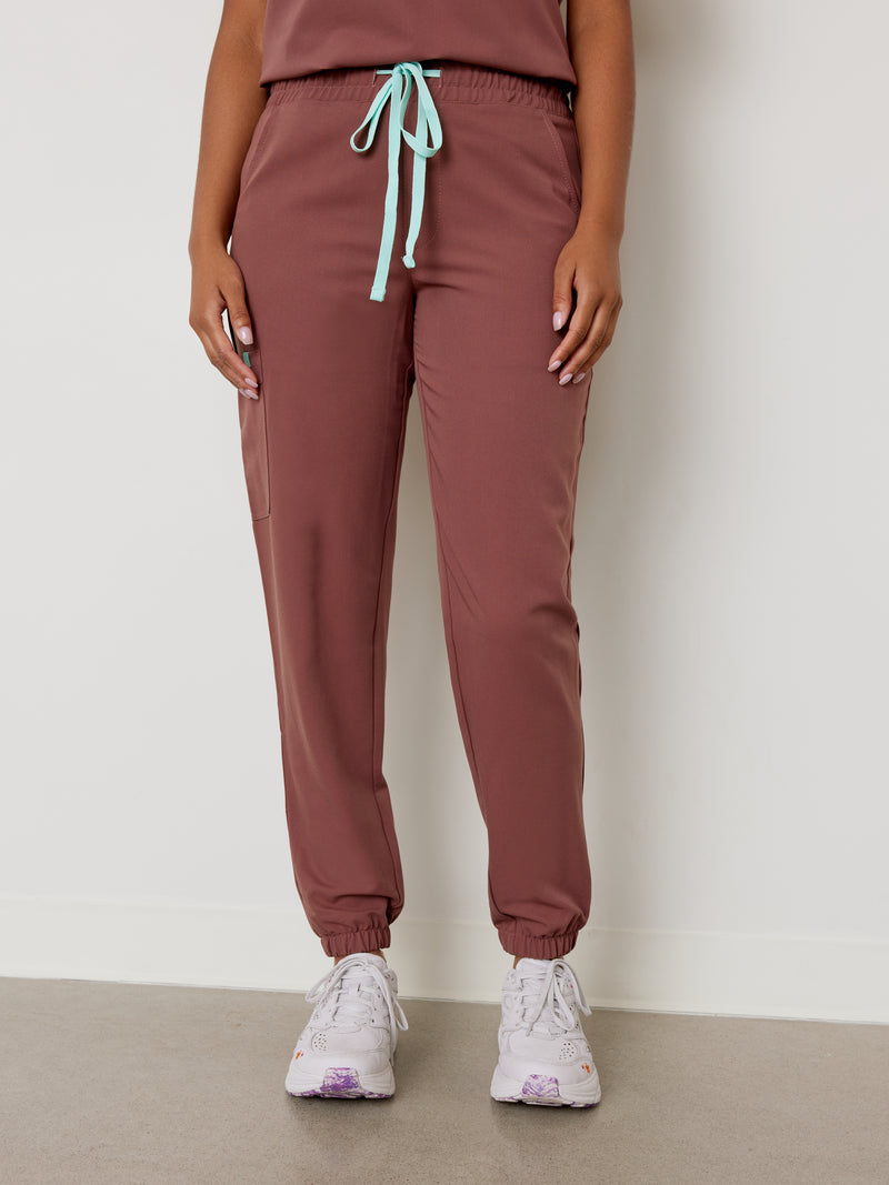 ROSIE RE-GARDE™ - MARRON - Jogger Scrub Pants - SILVADUR™||ROSIE RE-GARDE™ - MARRON - Pantalon Jogger - SILVADUR™