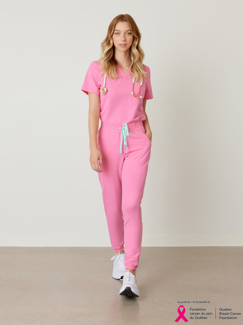 ROSIE RE-GARDE™ - ROSE BULLE - Jogger Scrub Pants - SILVADUR™||ROSIE RE-GARDE™ - ROSE BULLE - Pantalon Jogger - SILVADUR™