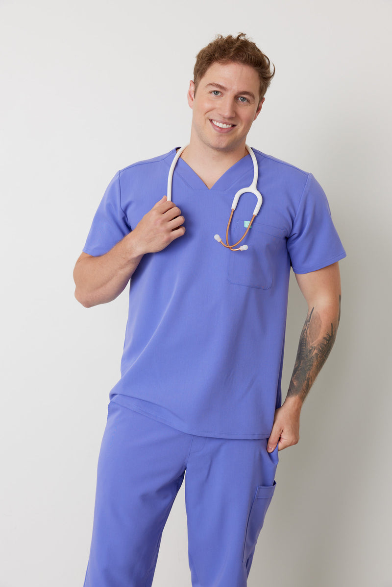 LOGAN RE-GARDE™ - IRIS - One Pocket Men's Scrub Top - SILVADUR™ - FINAL SALE||LOGAN RE-GARDE™ - IRIS- Haut Une Poche - SILVADUR™ - VENTE FINALE