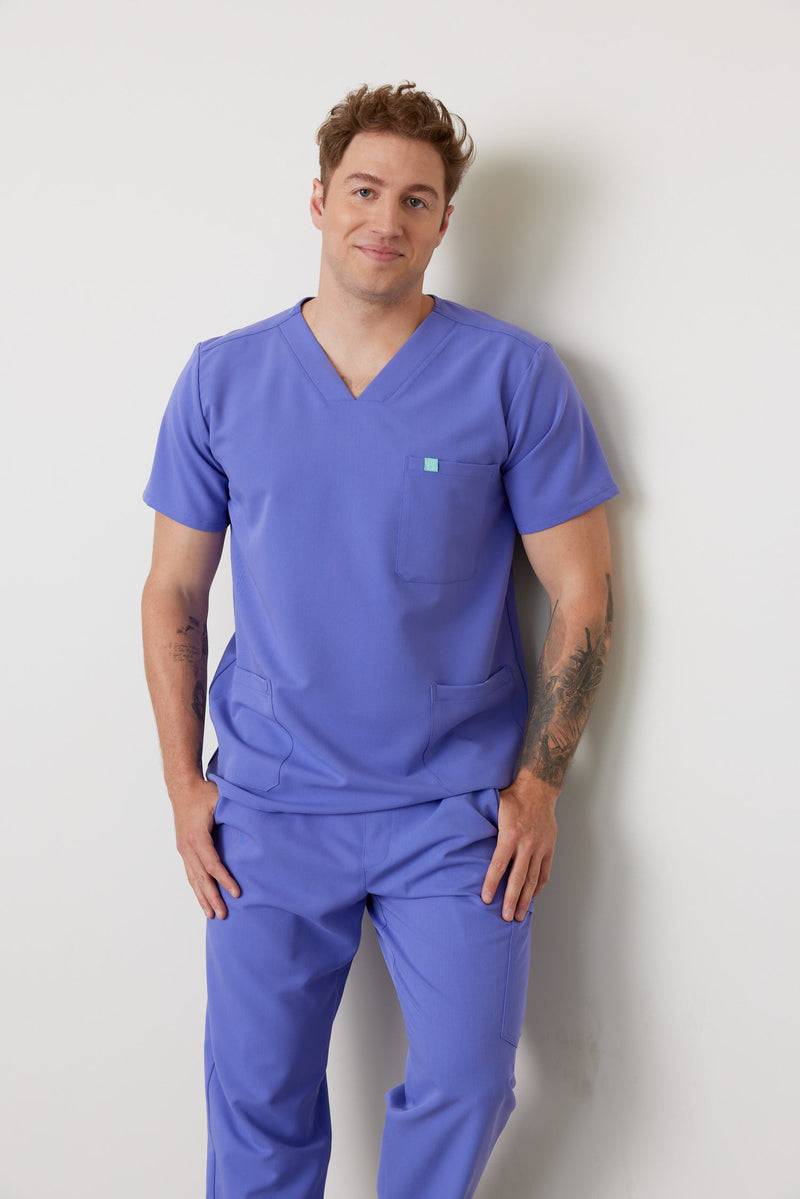 ZACK RE-GARDE™ - IRIS - Three Pockets Men's Scrub Top - SILVADUR™||ZACK RE-GARDE™ - IRIS - Haut Trois Poches - SILVADUR™