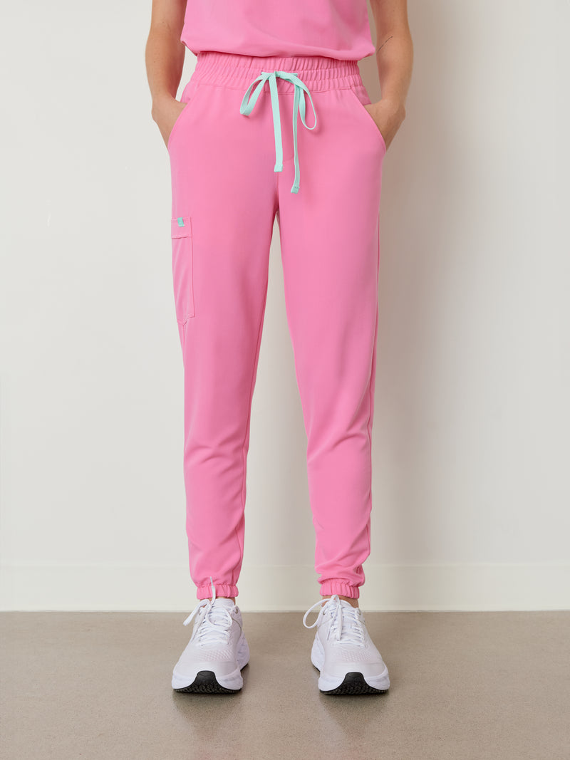 ROSIE RE-GARDE™ - ROSE BULLE - Jogger Scrub Pants - SILVADUR™||ROSIE RE-GARDE™ - ROSE BULLE - Pantalon Jogger - SILVADUR™