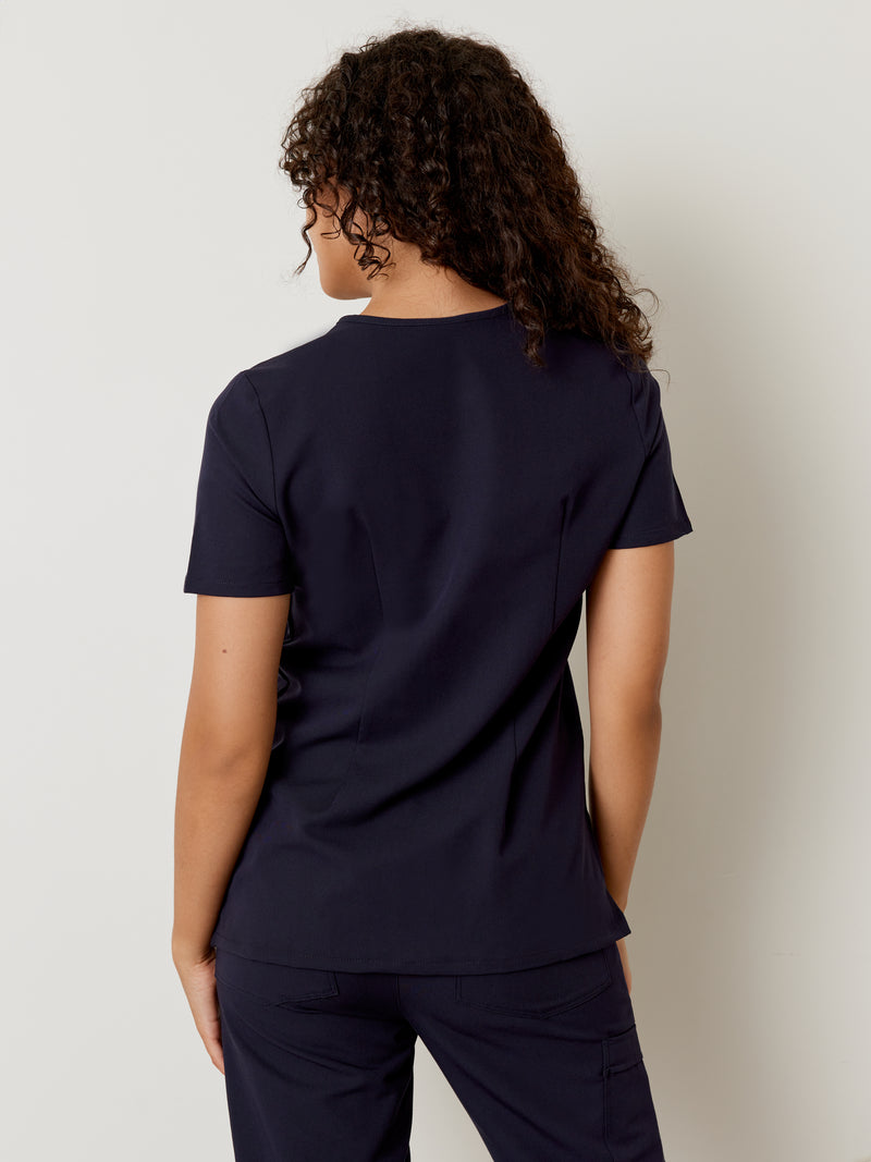 GABRIELLE RE-GARDE™ - RETRO BLEU NAUTIQUE - One Pocket Scrub Top||GABRIELLE RE-GARDE™ - RETRO BLEU NAUTIQUE - Haut Une Poche