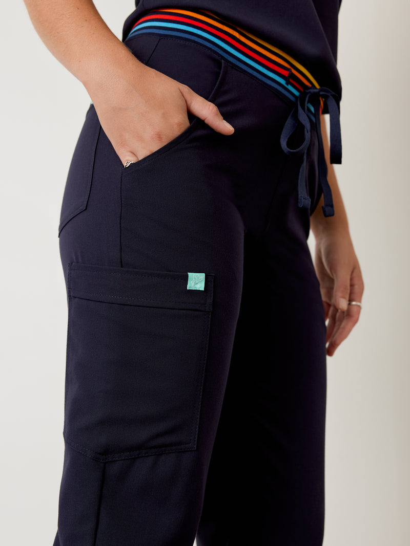 DEMI RE-GARDE™ - RETRO BLEU NAUTIQUE - Jogger Scrub Pants|| DEMI RE-GARDE™ - RETRO BLEU NAUTIQUE - Pantalon Jogger