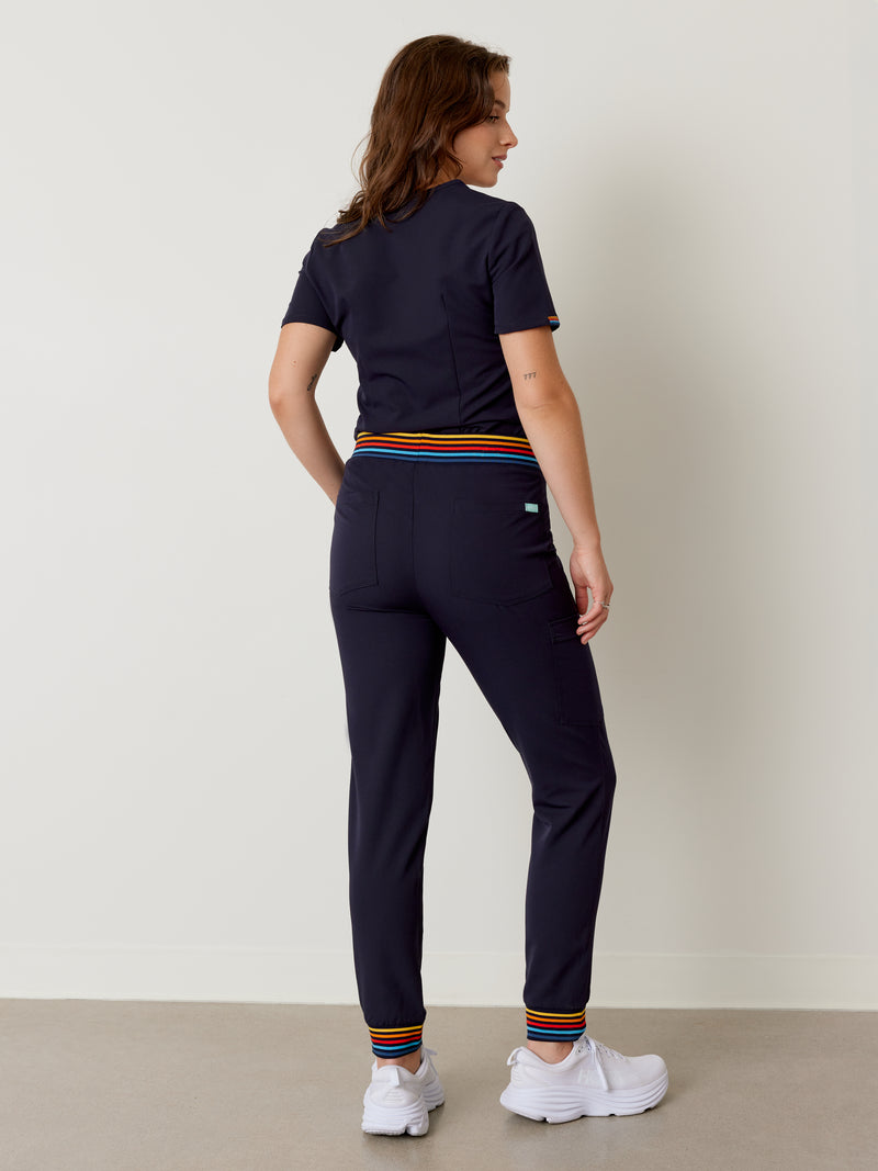 DEMI RE-GARDE™ - RETRO BLEU NAUTIQUE - Jogger Scrub Pants|| DEMI RE-GARDE™ - RETRO BLEU NAUTIQUE - Pantalon Jogger