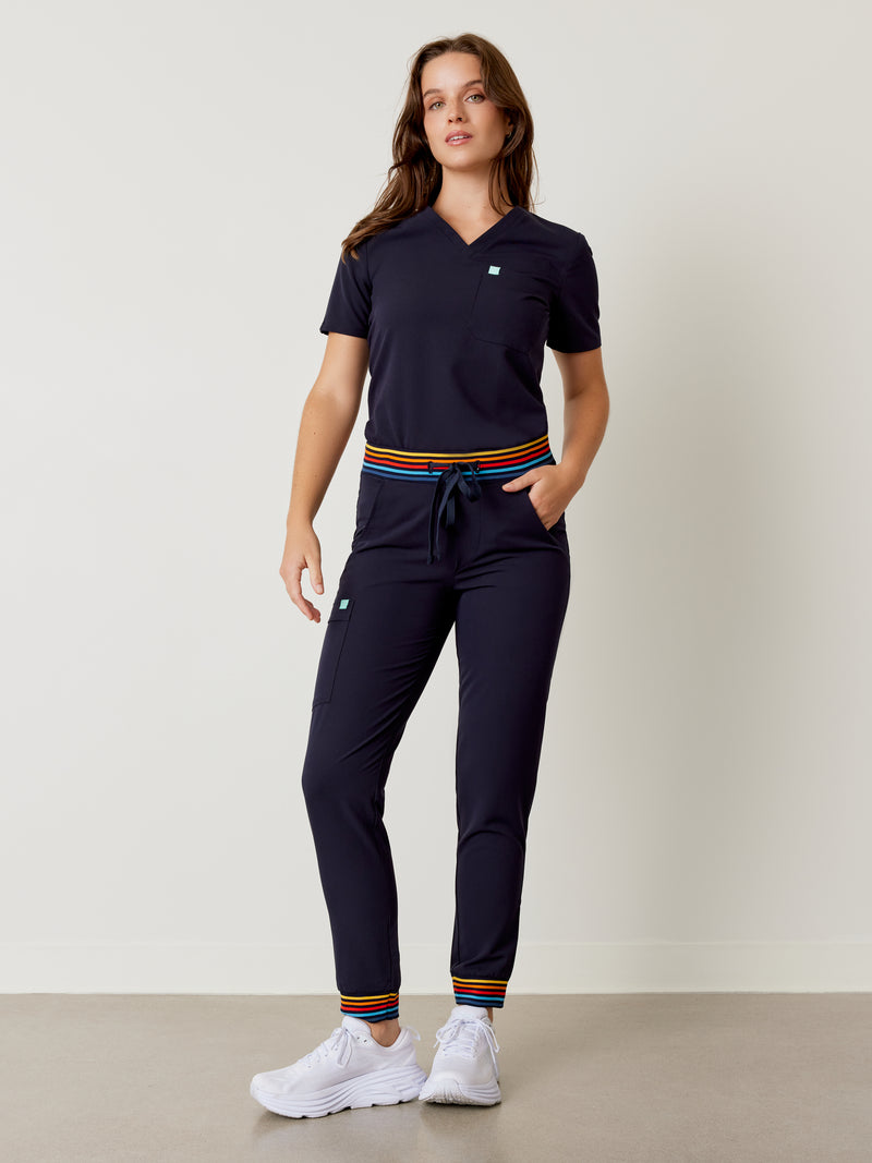 DEMI RE-GARDE™ - RETRO BLEU NAUTIQUE - Jogger Scrub Pants|| DEMI RE-GARDE™ - RETRO BLEU NAUTIQUE - Pantalon Jogger