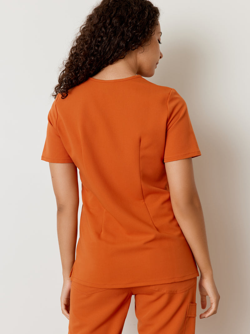 GABRIELLE RE-GARDE™ - ROUILLE - One Pocket Scrub Top - SILVADUR™||GABRIELLE RE-GARDE™ - ROUILLE - Haut Une Poche - SILVADUR™