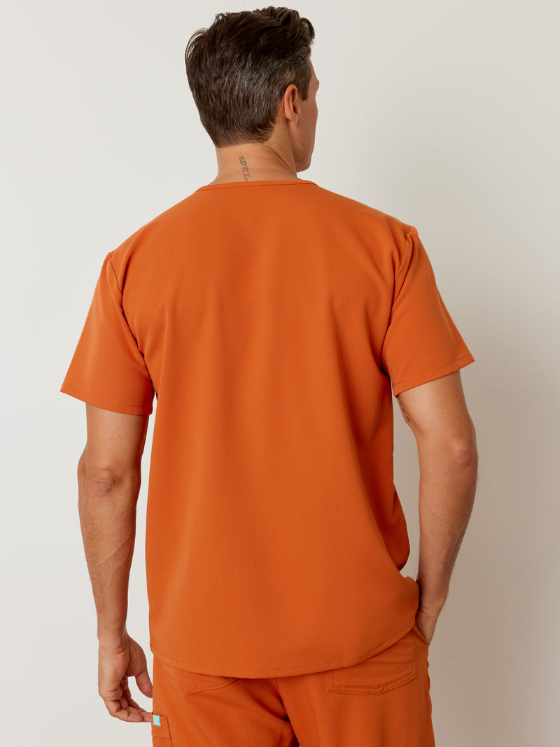 LOGAN RE-GARDE™ - ROUILLE - One Pocket Men's Scrub Top - SILVADUR™||LOGAN RE-GARDE™ - ROUILLE- Haut Une Poche - SILVADUR™