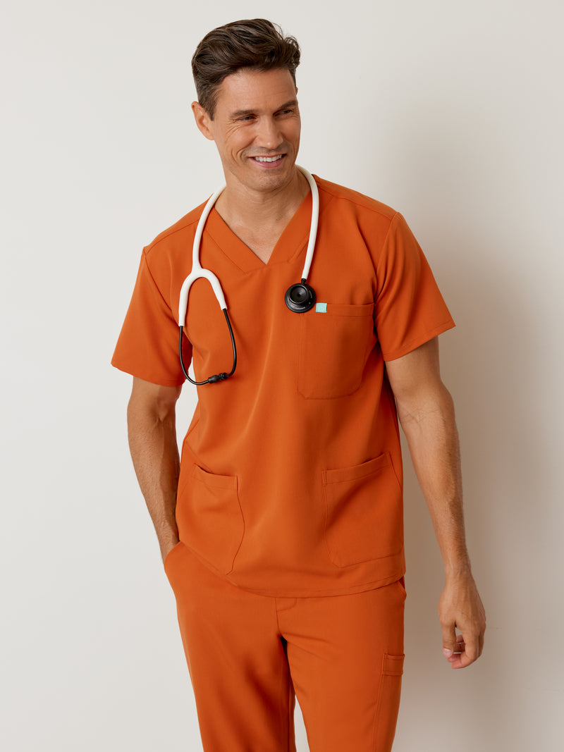 ZACK RE-GARDE™ - ROUILLE - Three Pockets Men's Scrub Top - SILVADUR™||ZACK RE-GARDE™ - ROUILLE - Haut Trois Poches - SILVADUR™