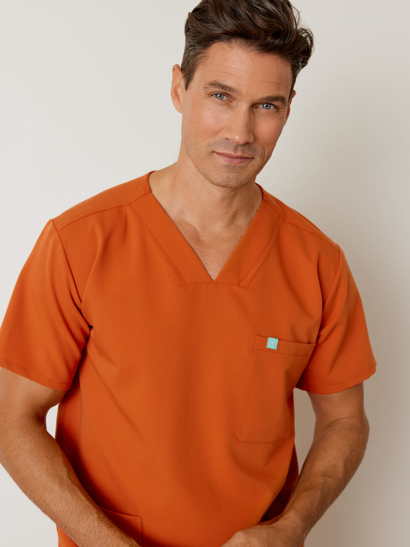 ZACK RE-GARDE™ - ROUILLE - Three Pockets Men's Scrub Top - SILVADUR™||ZACK RE-GARDE™ - ROUILLE - Haut Trois Poches - SILVADUR™