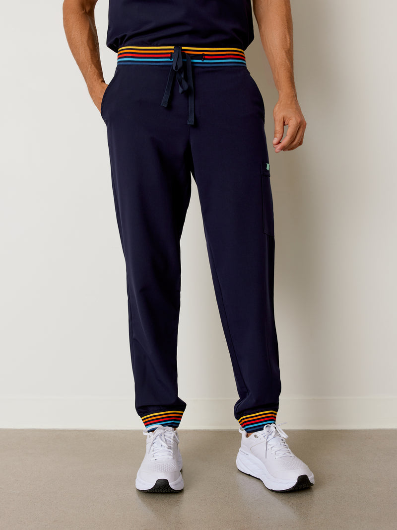 BRUCE RE-GARDE™ - RETRO BLEU NAUTIQUE - Men's Jogger Pants||BRUCE RE-GARDE™ - RETRO BLEU NAUTIQUE - Pantalon Jogger