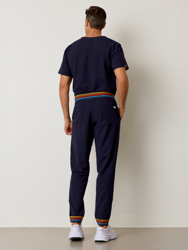 BRUCE RE-GARDE™ - RETRO BLEU NAUTIQUE - Men's Jogger Pants||BRUCE RE-GARDE™ - RETRO BLEU NAUTIQUE - Pantalon Jogger