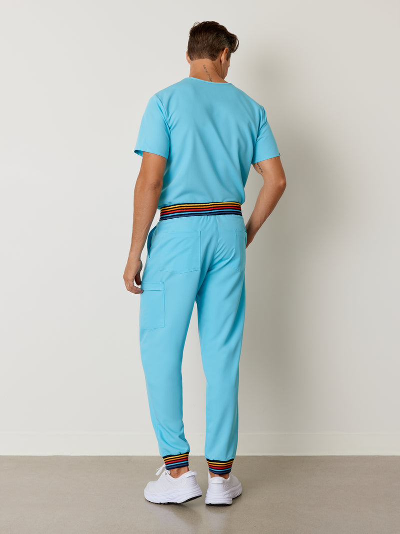 BRUCE RE-GARDE™ - RETRO BLEU - Men's Jogger Pants||BRUCE RE-GARDE™ - RETRO BLEU - Pantalon Jogger