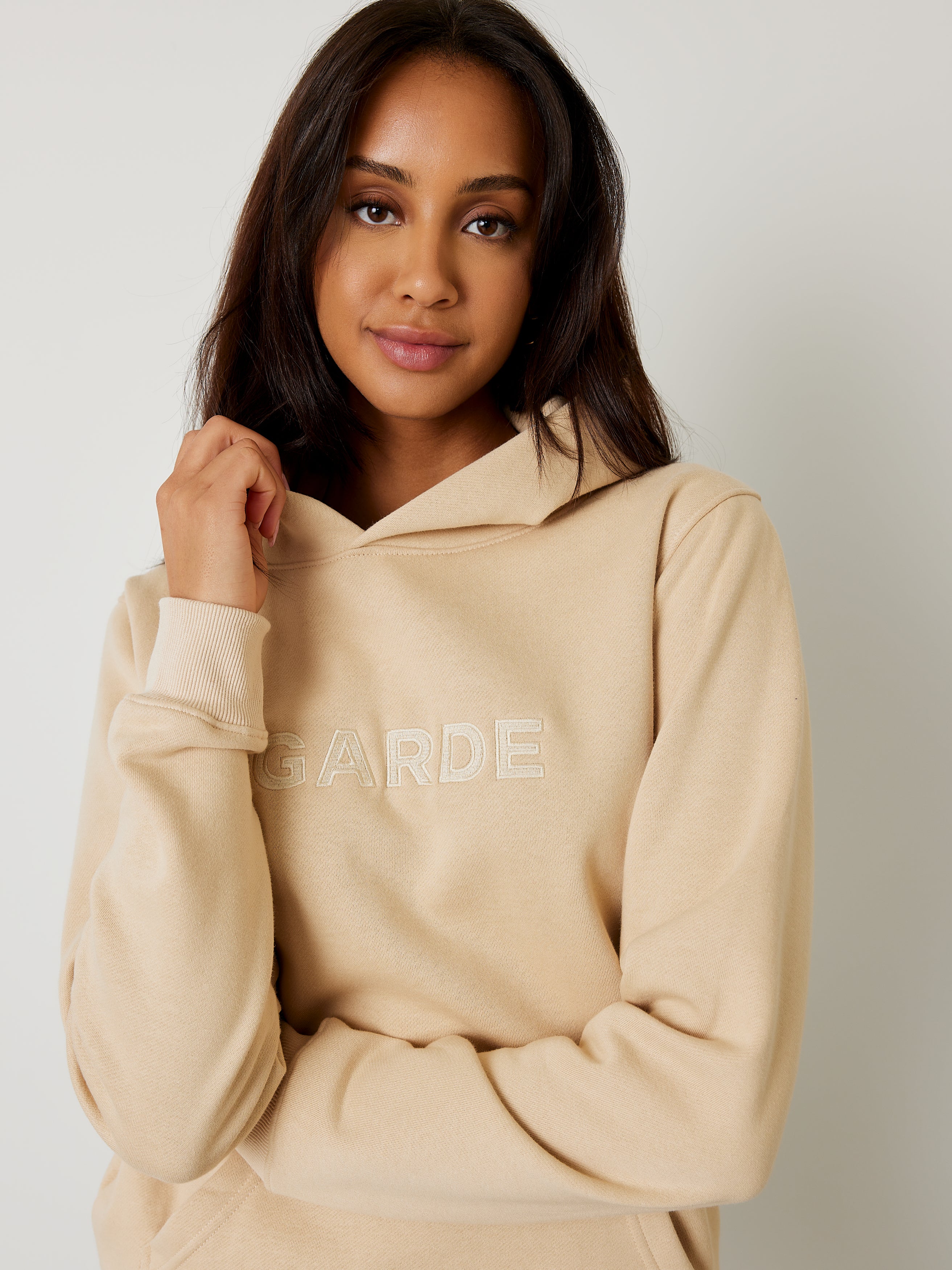 Premium Heavyweight Hoodie GARDE Broderie Beige Beige XL