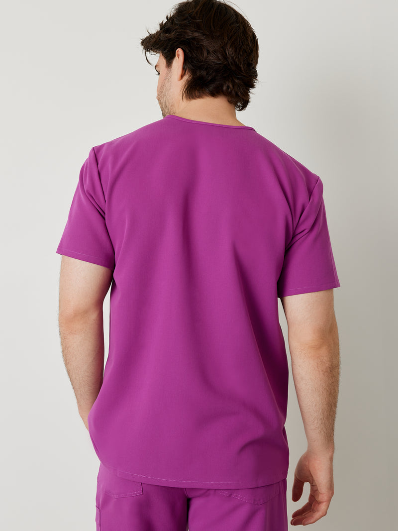 LOGAN RE-GARDE™ - POURPRE - One Pocket Men's Scrub Top - SILVADUR™ - FINAL SALE||LOGAN RE-GARDE™ - POURPRE- Haut Une Poche - SILVADUR™ - VENTE FINALE