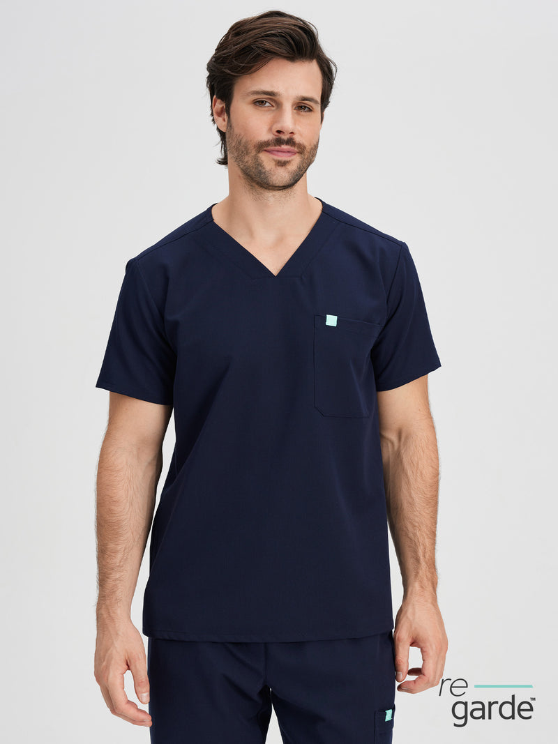 LOGAN RE-GARDE™ - BLEU MYSTIQUE - One Pocket Men's Scrub Top - FINAL SALE||LOGAN RE-GARDE™ - BLEU MYSTIQUE - Haut Une Poche - VENTE FINALE