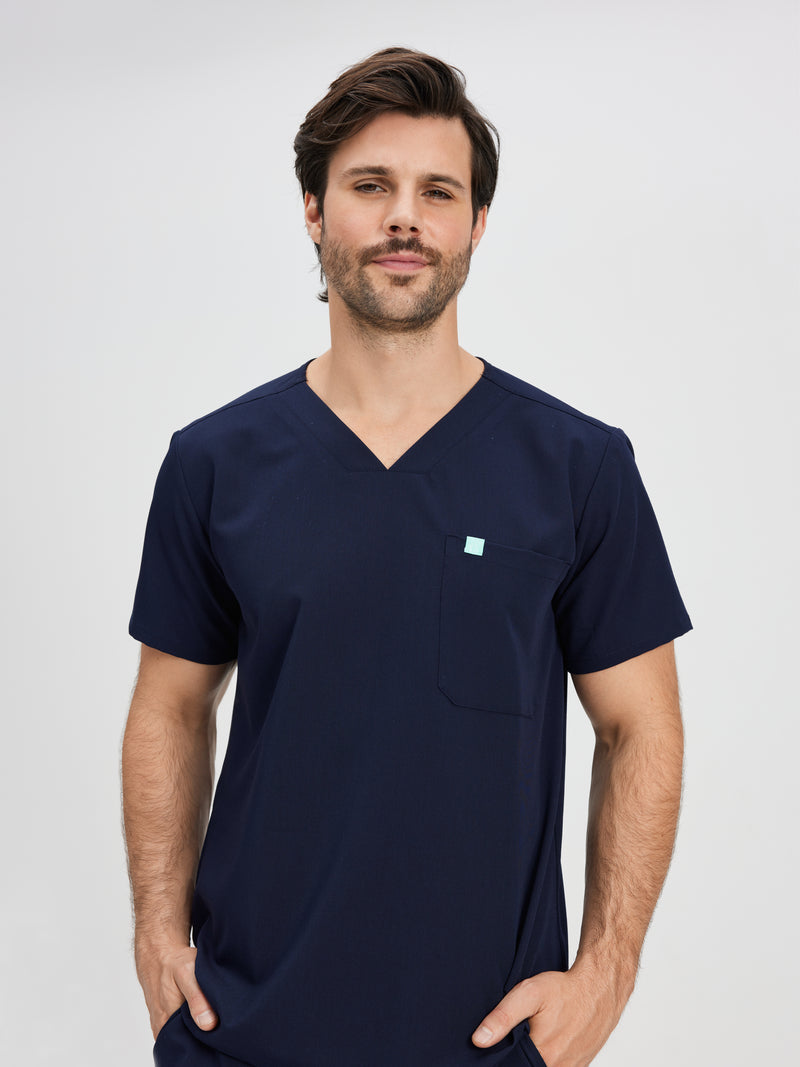 LOGAN RE-GARDE™ - BLEU MYSTIQUE - One Pocket Men's Scrub Top - FINAL SALE||LOGAN RE-GARDE™ - BLEU MYSTIQUE - Haut Une Poche - VENTE FINALE