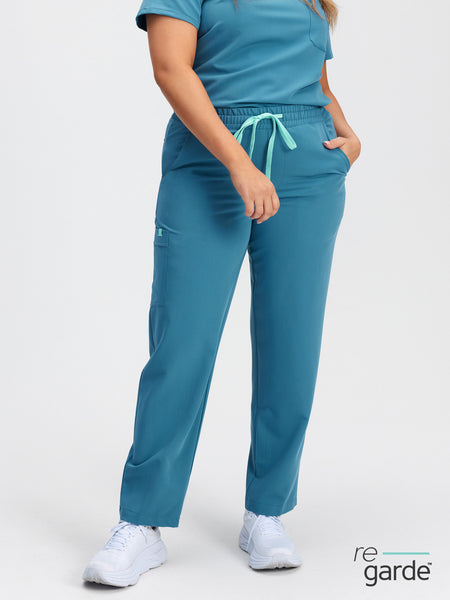 JULIETA RE-GARDE™ - VERT FIJI - Straight Cut Scrub Pants||JULIETA RE-GARDE™  - VERT FIJI - Pantalon Coupe Droite